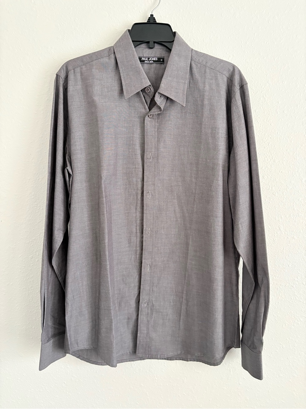 Paul Jones Classic Gray Long-Sleeve Dress Shirt